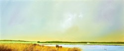 Lakeside House by Barry Hilton - Original Painting on Stretched Canvas sized 47x20 inches. Available from Whitewall Galleries